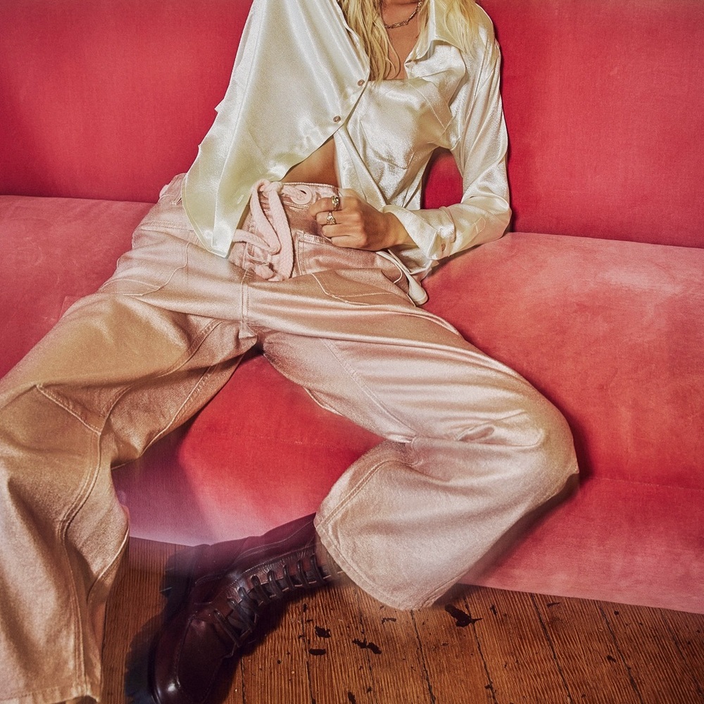 Moxie Metallic Low Slung Barrel Pant - Picture 3 of 4